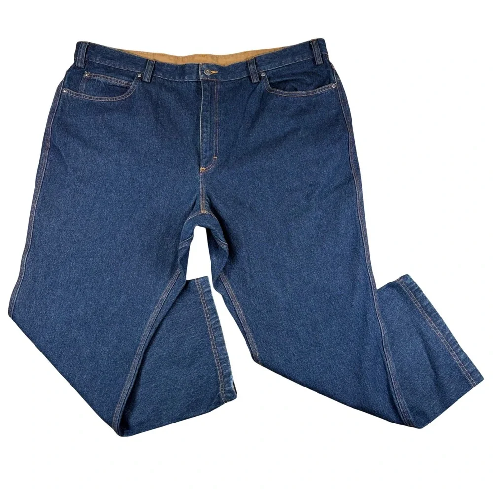 Duluth Trading Co Jeans Mens 46x28 Workwear Blue Cotton Rugged Straight‎ Leg